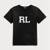 Tricouri negre Ralph Lauren Rl Logo Jersey pentru femei Tricouri negre Ralph Lauren Rl Logo Jersey pentru femei