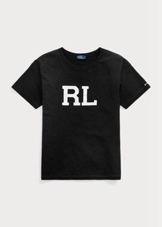 Tricouri negre Ralph Lauren Rl Logo Jersey pentru femei Tricouri negre Ralph Lauren Rl Logo Jersey pentru femei