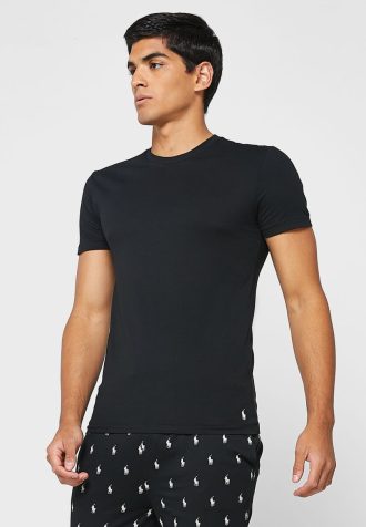 Tricouri negru Ralph Lauren pentru bărbați, pachet de 3 asortate, cu gât crew Tricouri negru Ralph Lauren pentru bărbați, pachet de 3 asortate, cu gât crew