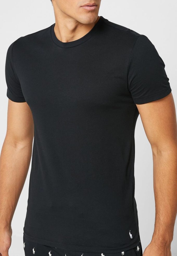 Tricouri negru Ralph Lauren pentru bărbați, pachet de 3 asortate, cu gât crew
