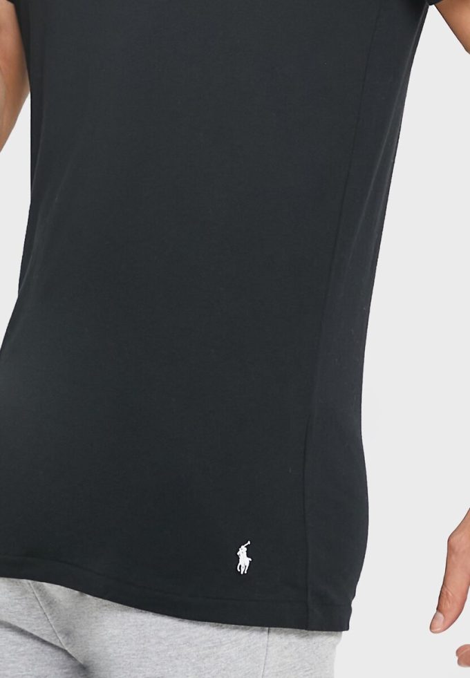 Tricouri negru Ralph Lauren pentru bărbați, pachet de 3 asortate, cu gât crew Tricouri negru Ralph Lauren pentru bărbați, pachet de 3 asortate, cu gât crew