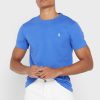 Tricouri pentru bărbați albastru Ralph Lauren Essential cu gât crew Tricouri pentru bărbați albastru Ralph Lauren Essential cu gât crew