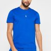 Tricouri pentru bărbați albastru Ralph Lauren Essential cu gât crew