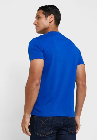 Tricouri pentru bărbați albastru Ralph Lauren Essential cu gât crew Tricouri pentru bărbați albastru Ralph Lauren Essential cu gât crew
