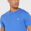 Tricouri pentru bărbați albastru Ralph Lauren Essential cu gât crew Tricouri pentru bărbați albastru Ralph Lauren Essential cu gât crew