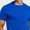 Tricouri pentru bărbați albastru Ralph Lauren Essential cu gât crew Tricouri pentru bărbați albastru Ralph Lauren Essential cu gât crew