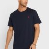Tricouri pentru bărbați, blumarin, cu logo brodat Ralph Lauren, cu gât crew