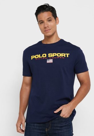Tricouri pentru bărbați, cu logo-ul Ralph Lauren, cu decolteu rotund