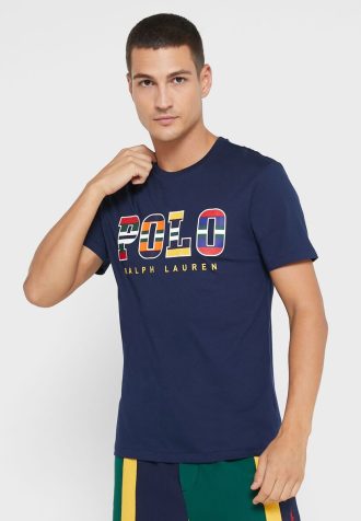 Tricouri pentru bărbați, cu logo-ul Ralph Lauren, cu decolteu rotund