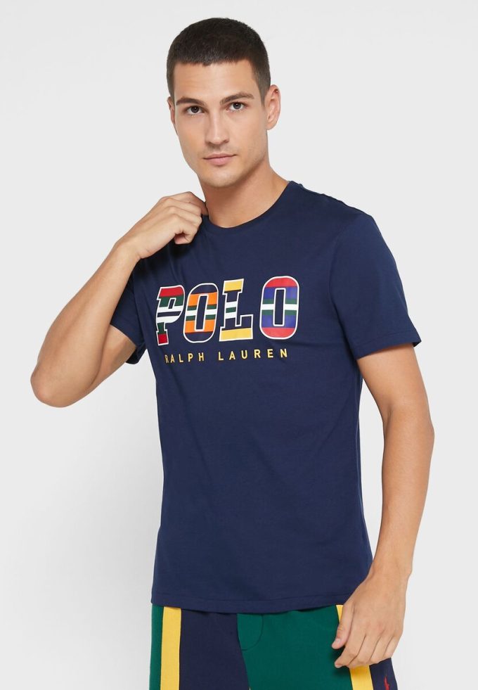 Tricouri pentru bărbați, cu logo-ul Ralph Lauren, cu decolteu rotund
