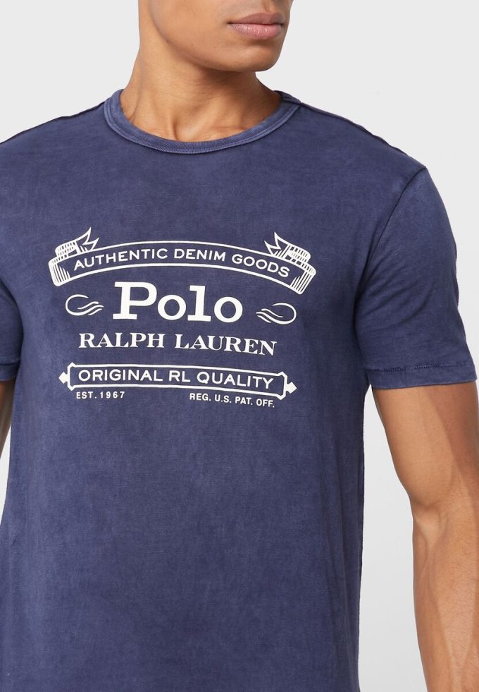 Tricouri pentru bărbați, cu logo-ul Ralph Lauren, cu decolteu rotund Tricouri pentru bărbați, cu logo-ul Ralph Lauren, cu decolteu rotund