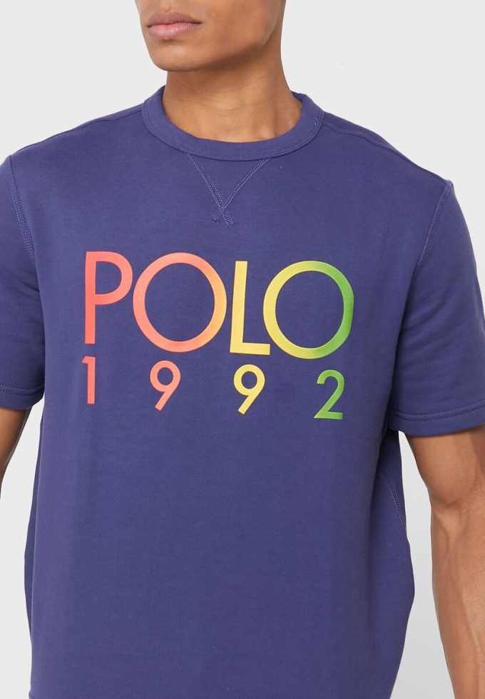 Tricouri pentru bărbați, cu logo-ul Ralph Lauren, cu decolteu rotund
