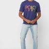 Tricouri pentru bărbați, cu logo-ul Ralph Lauren, cu decolteu rotund