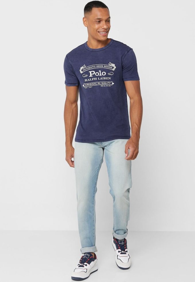 Tricouri pentru bărbați, cu logo-ul Ralph Lauren, cu decolteu rotund Tricouri pentru bărbați, cu logo-ul Ralph Lauren, cu decolteu rotund