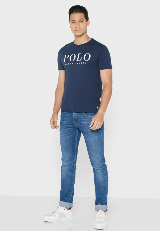 Tricouri pentru bărbați, cu logo-ul Ralph Lauren, cu decolteu rotund