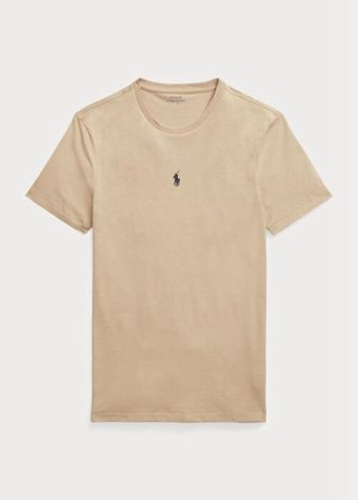 Tricouri pentru bărbați kaki Ralph Lauren, personalizate, slim cu gât crew, pentru bărbați