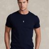 Tricouri pentru bărbați Ralph Lauren, personalizate, cu decor subțire, cu gât crew, pentru bărbați