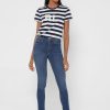 Tricouri pentru femei Ralph Lauren, cu dungi cu gât crew, bleumarin Tricouri pentru femei Ralph Lauren, cu dungi cu gât crew, bleumarin