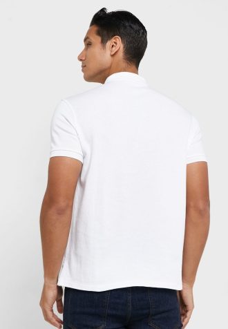 Tricouri polo albe Ralph Lauren Essential pentru bărbați Tricouri polo albe Ralph Lauren Essential pentru bărbați