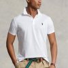 Tricouri polo albe Ralph Lauren, personalizate, slim fit Birdseye Tricouri polo albe Ralph Lauren, personalizate, slim fit Birdseye