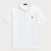 Tricouri polo albe Ralph Lauren, personalizate, slim fit Birdseye Tricouri polo albe Ralph Lauren, personalizate, slim fit Birdseye