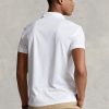 Tricouri polo albe Ralph Lauren, personalizate, slim fit Birdseye Tricouri polo albe Ralph Lauren, personalizate, slim fit Birdseye