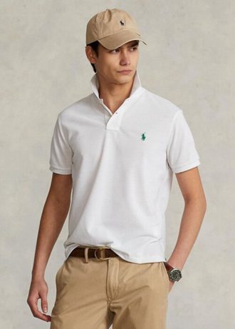 Tricouri polo albe Ralph Lauren The Earth pentru bărbați