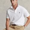 Tricouri polo albe Ralph Lauren The Iconic Mesh pentru bărbați