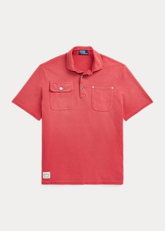 Tricouri polo cu buzunare din plasă, pentru bărbați, Ralph Lauren, de culoare clasică