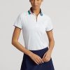 Tricouri polo cu fermoar sfert, alb, pentru femei, Ralph Lauren Tricouri polo cu fermoar sfert, alb, pentru femei, Ralph Lauren