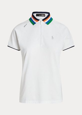 Tricouri polo cu fermoar sfert, alb, pentru femei, Ralph Lauren Tricouri polo cu fermoar sfert, alb, pentru femei, Ralph Lauren