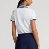 Tricouri polo cu fermoar sfert, alb, pentru femei, Ralph Lauren Tricouri polo cu fermoar sfert, alb, pentru femei, Ralph Lauren