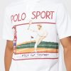 Tricouri polo cu grafică Ralph Lauren alb pentru bărbați Tricouri polo cu grafică Ralph Lauren alb pentru bărbați