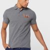 Tricouri polo cu logo brodat Ralph Lauren pentru bărbați gri Tricouri polo cu logo brodat Ralph Lauren pentru bărbați gri
