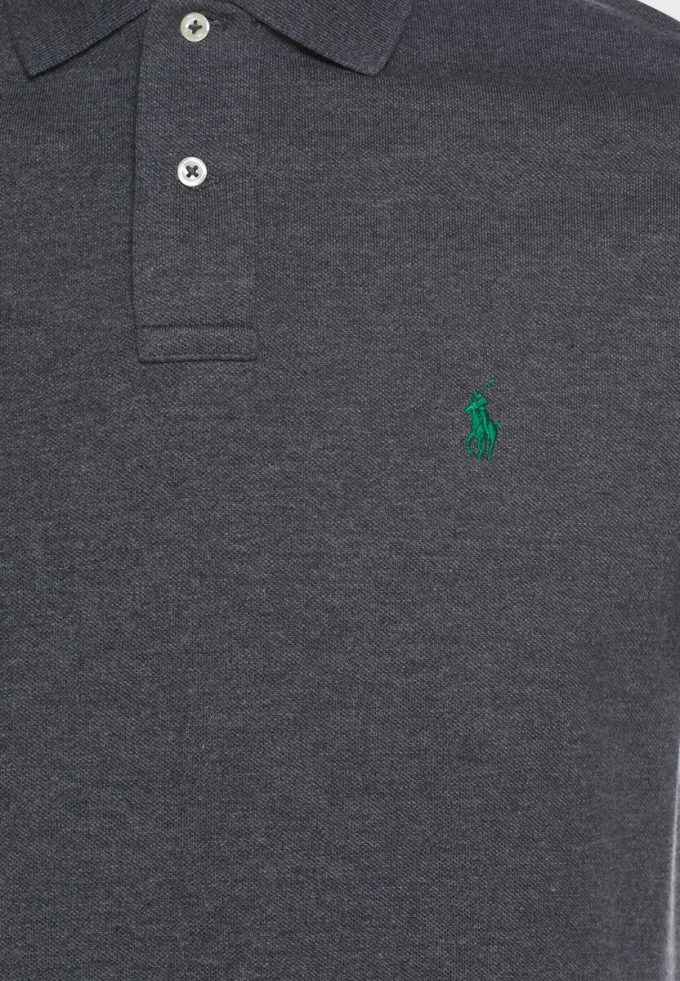 Tricouri polo cu plasă de bază Ralph Lauren gri pentru bărbați Tricouri polo cu plasă de bază Ralph Lauren gri pentru bărbați