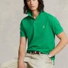 Tricouri polo cu plasă emblematică Ralph Lauren pentru bărbați verzi Tricouri polo cu plasă emblematică Ralph Lauren pentru bărbați verzi