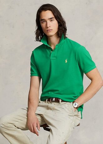 Tricouri polo cu plasă emblematică Ralph Lauren pentru bărbați verzi