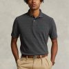 Tricouri polo cu plasă subțire personalizate Ralph Lauren pentru bărbați gri Tricouri polo cu plasă subțire personalizate Ralph Lauren pentru bărbați gri
