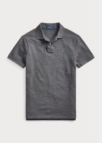 Tricouri polo cu plasă subțire personalizate Ralph Lauren pentru bărbați gri