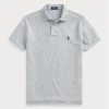 Tricouri polo cu plasă subțire personalizate Ralph Lauren pentru bărbați gri Tricouri polo cu plasă subțire personalizate Ralph Lauren pentru bărbați gri