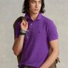 Tricouri polo cu plasă subțire personalizate Ralph Lauren pentru bărbați violet Tricouri polo cu plasă subțire personalizate Ralph Lauren pentru bărbați violet