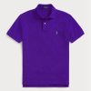 Tricouri polo cu plasă subțire personalizate Ralph Lauren pentru bărbați violet Tricouri polo cu plasă subțire personalizate Ralph Lauren pentru bărbați violet