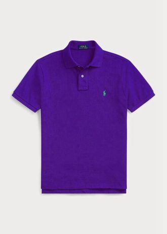 Tricouri polo cu plasă subțire personalizate Ralph Lauren pentru bărbați violet