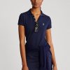 Tricouri polo de performanță, cu croială, Ralph Lauren, pentru femei, bleumarin
