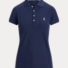 Tricouri polo de performanță, cu croială, Ralph Lauren, pentru femei, bleumarin