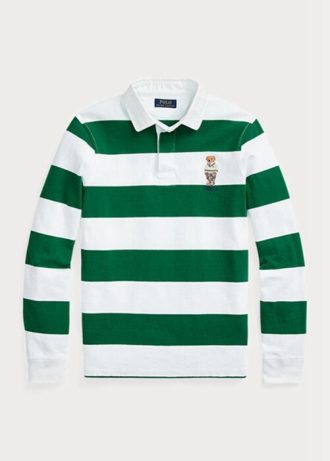 Tricouri polo de rugby alb Ralph Lauren, personalizate, slim Fit Bear