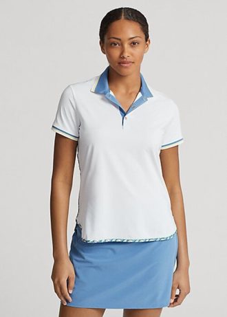 Tricouri polo din jerseu, croite, Ralph Lauren, albe