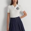 Tricouri polo din jersey Ralph Lauren albe pentru femei
