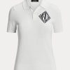 Tricouri polo din jersey Ralph Lauren albe pentru femei