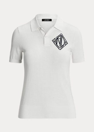 Tricouri polo din jersey Ralph Lauren albe pentru femei